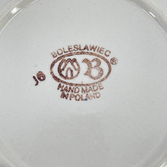 vintage boleslawiec polish pottery dessert plate "nature" pattern handcrafted - Picture 4 of 4